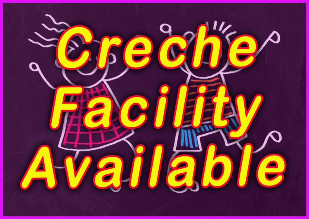 Creche is available from 9am - 10 am Monday to Friday. $3 per child. Bookings are essential.